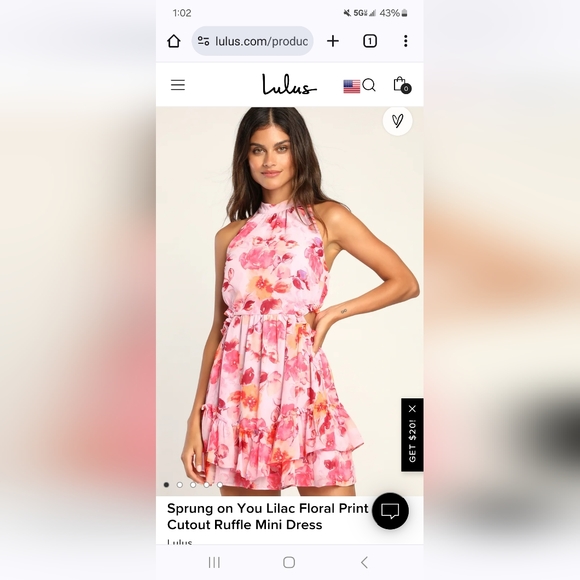 NWT Lulu's Floral Print Mini Dress - Picture 9 of 11